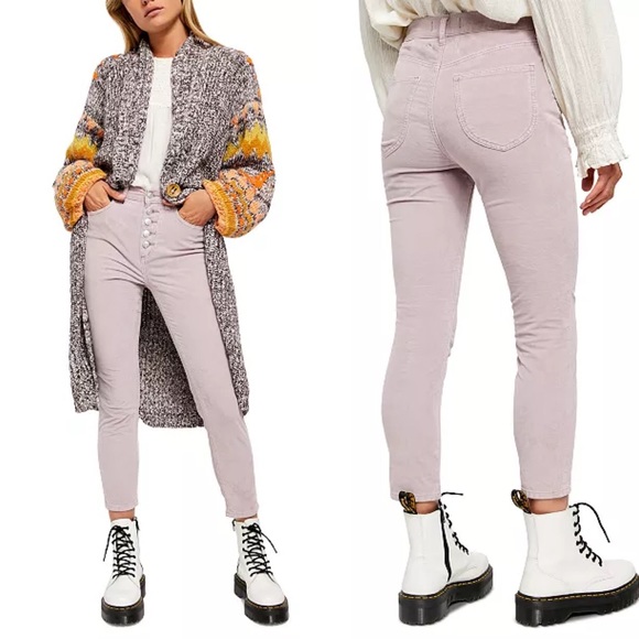 Free People Lilac Corduroy Pants NWT - Picture 3 of 4